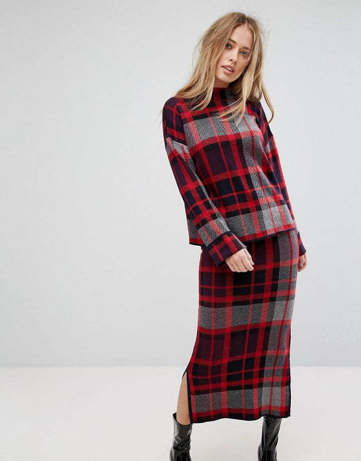 Warehouse Oversized Check Sweater - Multi