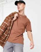 New Look Oversized T-shirt In Brown