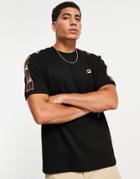 Fila T-shirt With Taping In Black