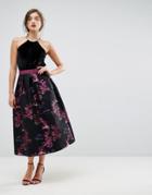 Asos Jacquard Prom Skirt With Metallic Waistband - Multi