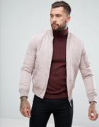 New Look Bomber Jacket With Ma1 Pocket In Light Pink - Pink