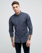 Pepe Lancaster Check Slim Fit Shirt - Navy