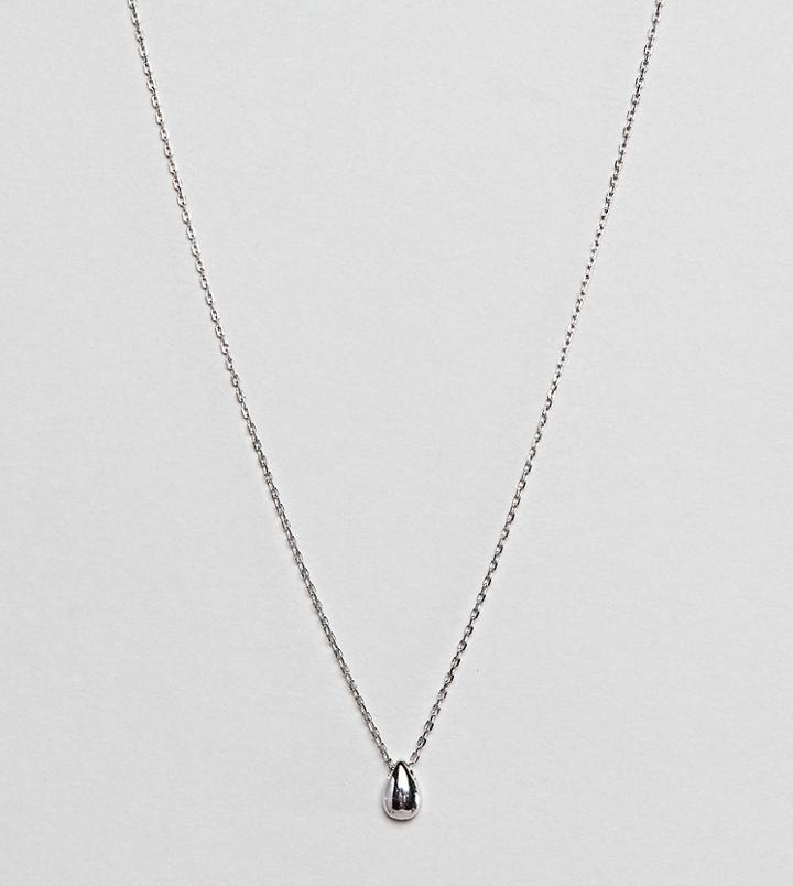 Designb London Sterling Silver Teardrop Pendant Necklace - Silver