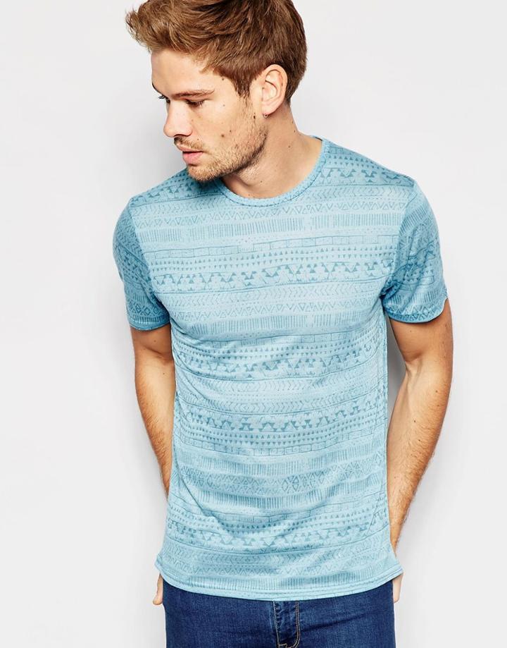 Another Influence Burn Out Geo-tribal T-shirt - Blue