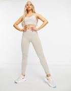 South Beach Soft Rib Leggings In Stone-neutral