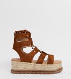 Asos Design Wide Fit Jive Flatform Espadrilles - Tan