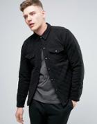 Another Influence Quilted Shirt Jacket - Black