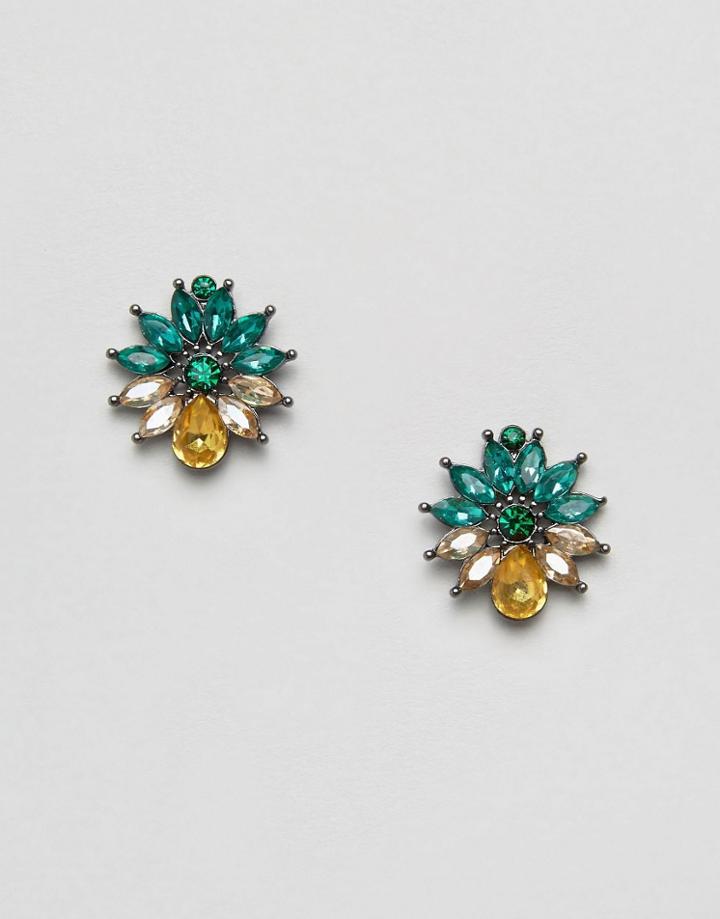 Asos Cultura Sparkle Stud Earrings - Multi
