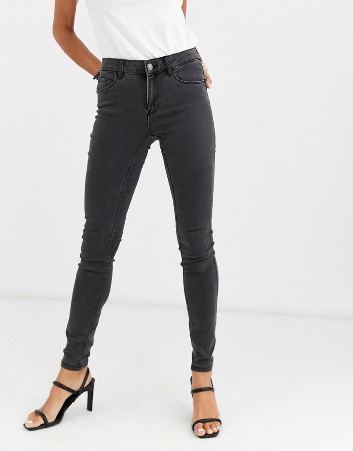Vero Moda Skinny Shape Up Jeans In Dark Gray