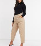 Asos Design Petite Hourglass Chinos In Stone-neutral