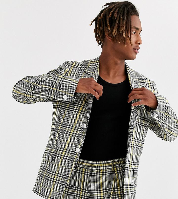 Noak Suit Jacket In Yellow Check