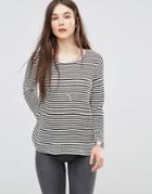 Only Striped Top With Back Lace Insert - Multi
