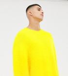 Noak Oversized Fluffy Textured Sweater In Yellow - Yellow