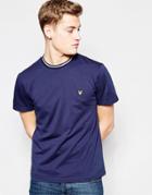 Lyle & Scott Ringer T-shirt With Eagle Logo In Navy - Navy