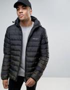 11 Degrees Puffer Jacket In Black With Faded Camo - Green