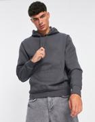 River Island Slim Script Hoodie In Gray