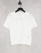 Jdy Organic Cotton Collar T-shirt In White