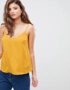 Asos Design Fuller Bust Swing Cami With Double Layer - Yellow