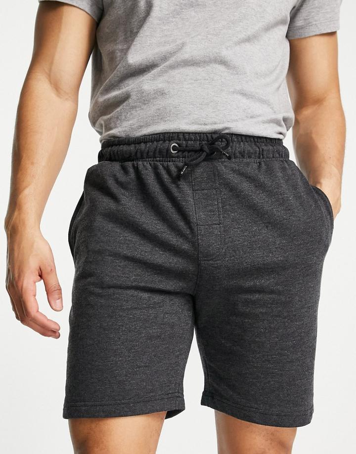 Brave Soul Jersey Shorts In Dark Charcoal-gray