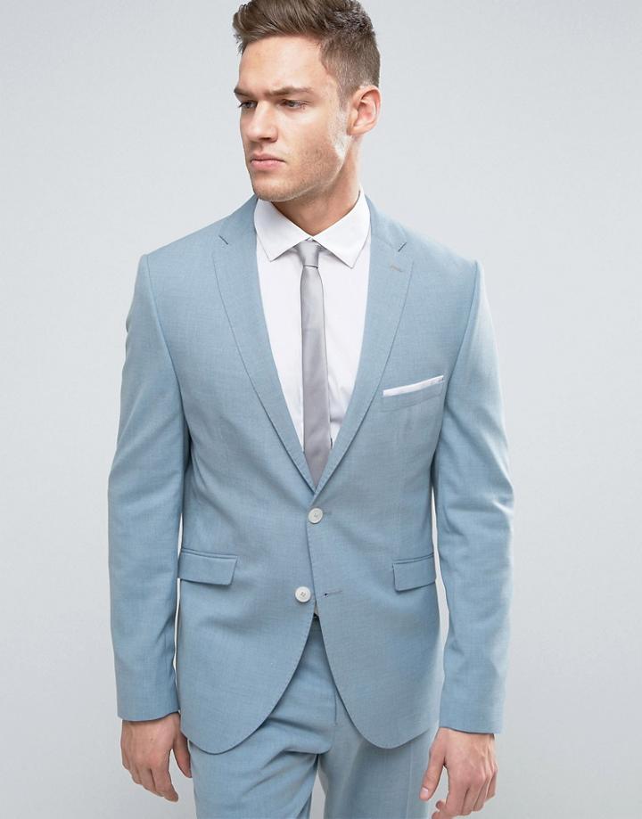 Selected Homme Slim Suit Jacket With Notch Lapel - Blue
