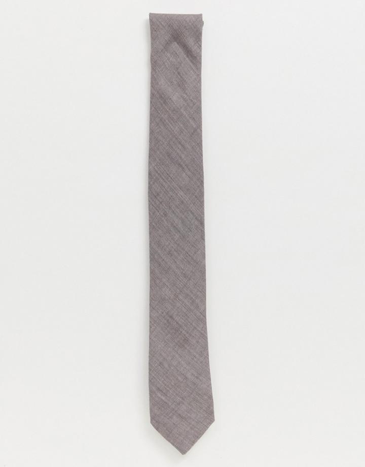 Twisted Tailor Linen Tie In Gray