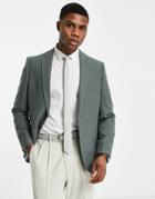 Harry Brown Loose Fit Tweed Wool Mix Suit Jacket Light Green