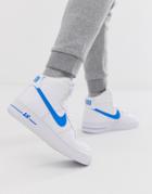 Nike Air Force 1 '07 3 High Sneakers In White With Blue Swoosh At4141-102