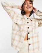 Vila Trucker Shirt Jacket In Check-multi