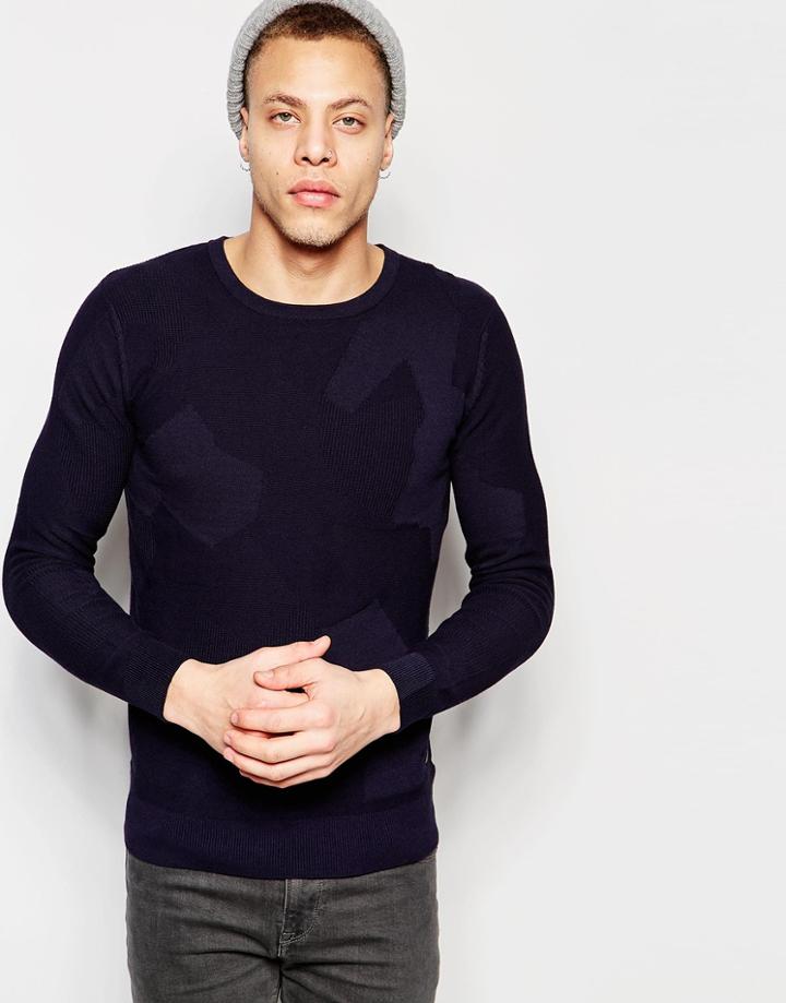 Scotch & Soda Structured Garment Dyed Twist Knitted Sweater - Beige