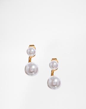 Asos Faux Pearl Swing Earrings - Cream