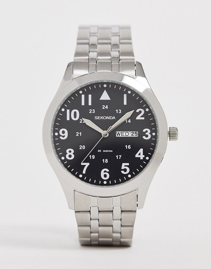 Sekonda Bracelet Watch In Silver With Black Dial