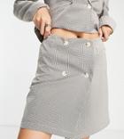 Heartbreak Tall Tailored Mini Skirt In Neutral Houndstooth - Part Of A Set-multi