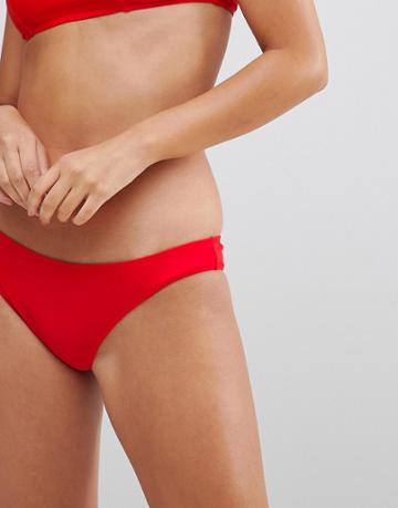 Le Palm Minimal Mix And Match Solid Bikini Bottoms - Red