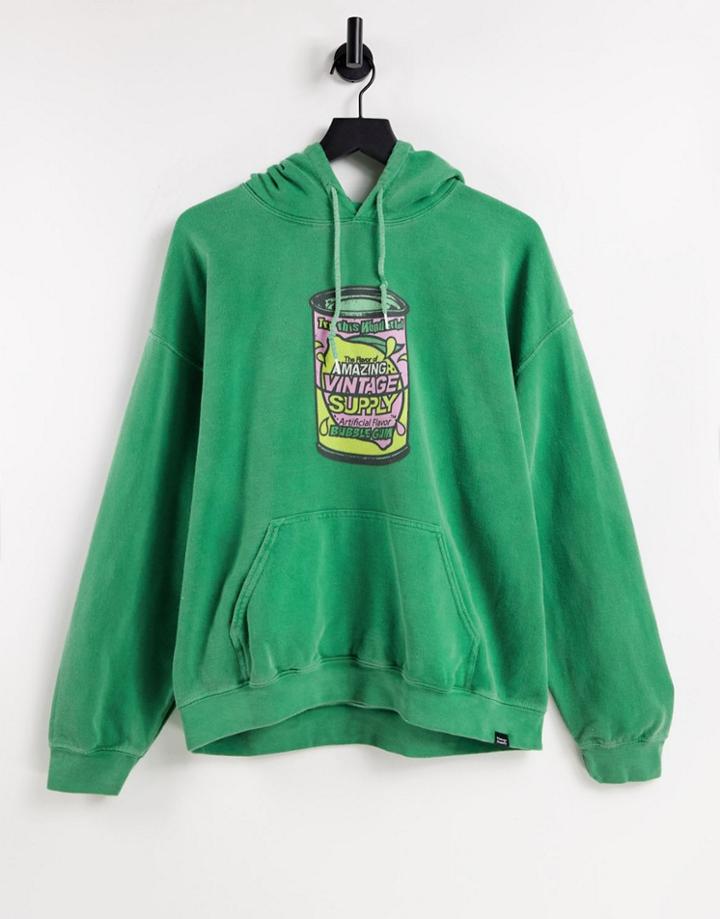 Vintage Supply Bubblegum Can Print Hoodie In Green