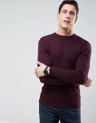 Brave Soul Ribbed Muscle Fit Sweater - Red