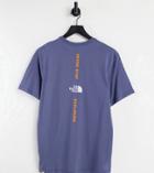 The North Face Vertical T-shirt In Navy Exclusive At Asos