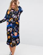 Monki Planet And Stars Midi Dress - Multi
