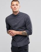 Blend Slim Butondown Shirt Flannel Blue Nights - Navy