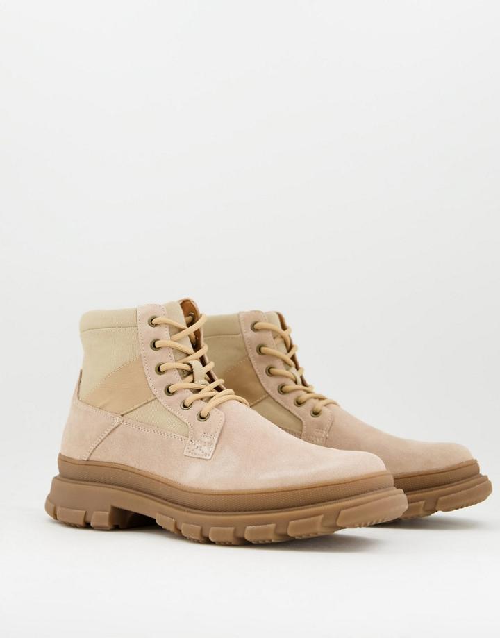 Office Binley Lace Up Boots In Beige-neutral