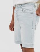 Noak Slim Fit Light Wash Denim Shorts - Blue