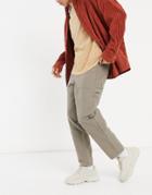 Asos Design Balloon Fit Pants With Carpenter Details In Brown