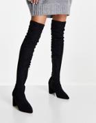 Na-kd Faux Suede Over-the-knee Boots In Black