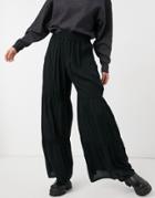 Y.a.s. Fania Tiered Wide Leg Pants In Black