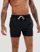 Asos Design Swim Shorts In Black Short Length - Black