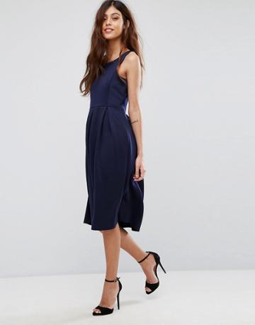 Be Jealous Skater Prom Midi Dress - Navy