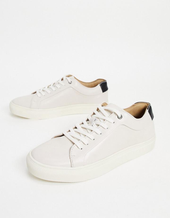 Gianni Feraud Leather Sneakers In Cream-white