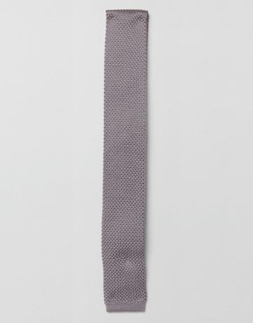 Moss London Knitted Tie - Silver