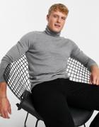 Threadbare Cotton Turtle Neck Sweater In Light Gray-grey