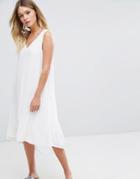 Selected Sleeveless Tiered Dress - White