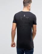 Asos Longline Muscle T-shirt With High Build Amsterdam Back Print - Black